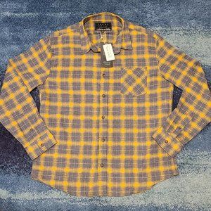 JACHS New York Windowpane Plaid Recycled Flannel Long Sleeve Button Shirt XL